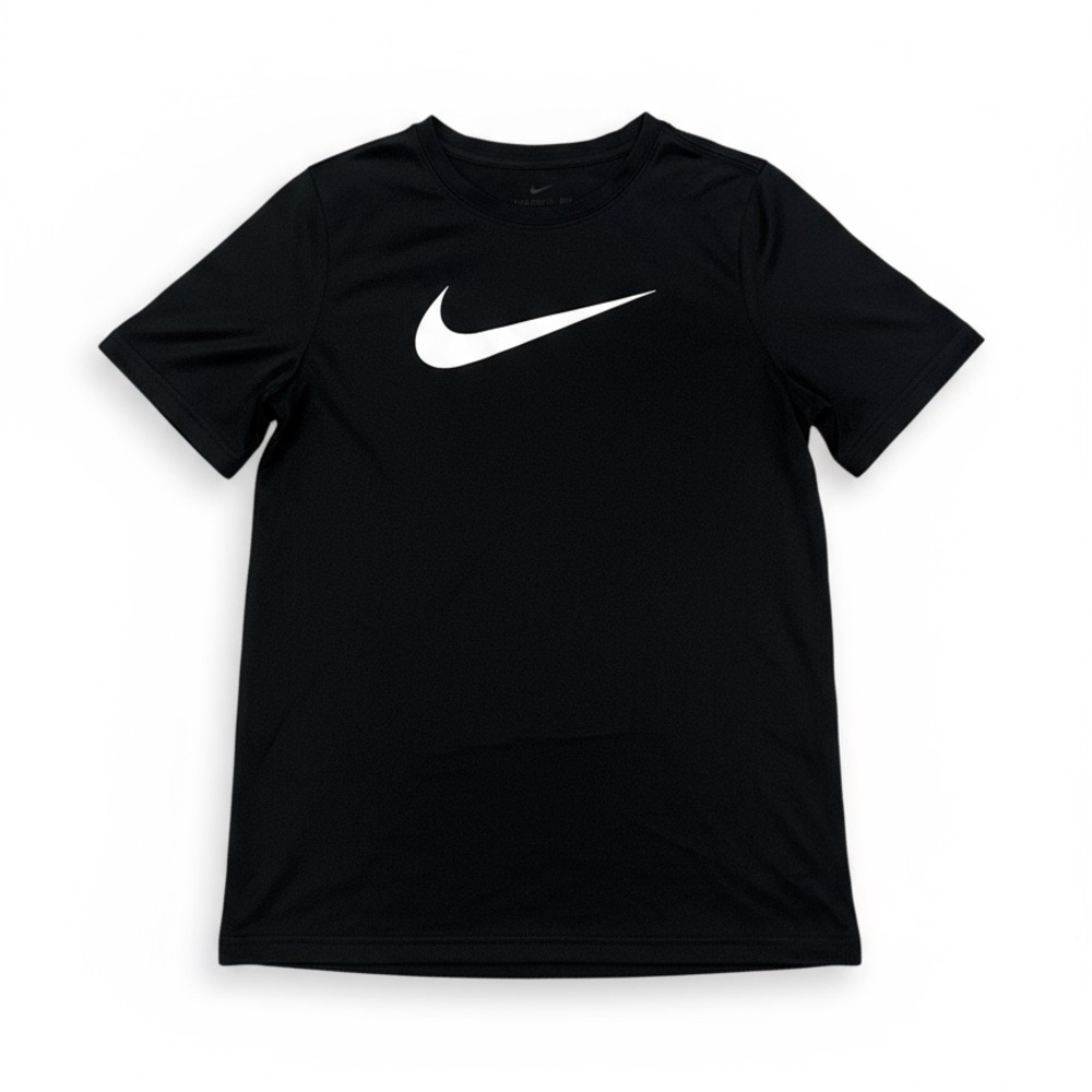 Nike Black Tee with White Swoosh boys XL